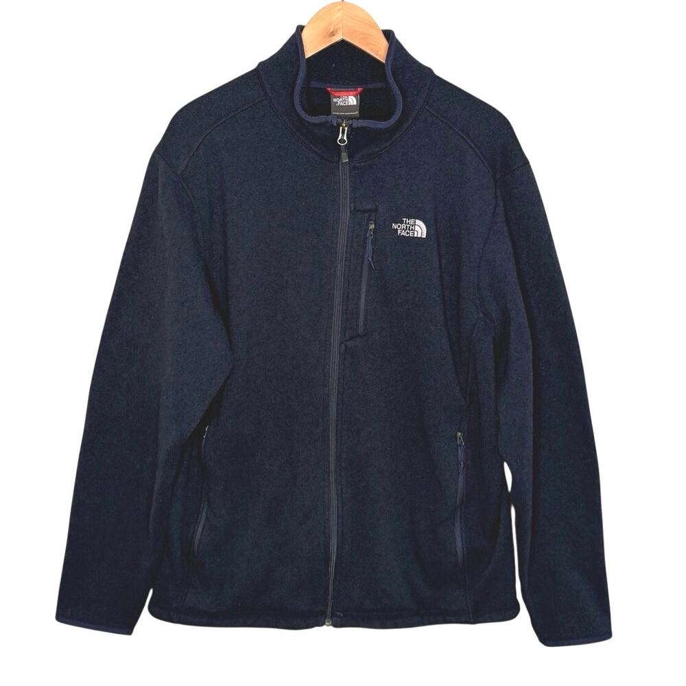 The North Face men’s fleece navy blue full zip jacket size XL